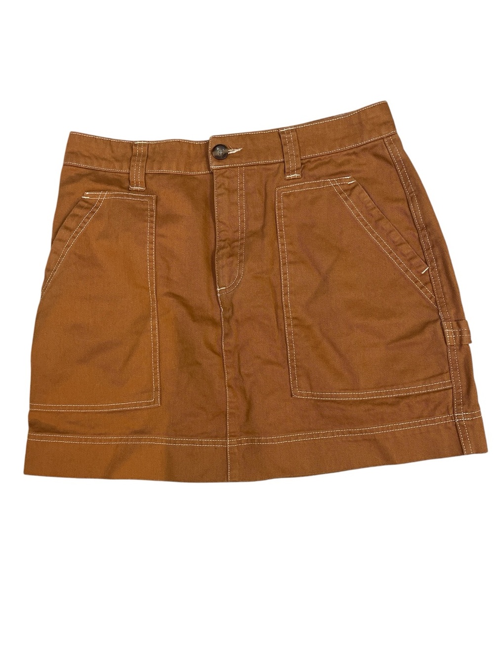 Old Navy Brown Utility Mini Skirt with Contrast Stitching